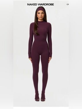 naked wardrobe Plum Long-Sleeve Jumpsuit